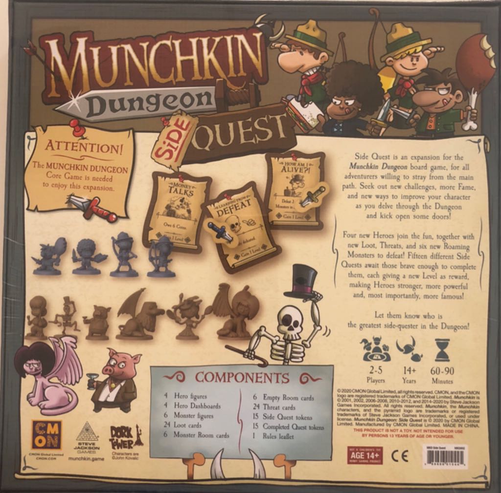 Munchkin Dungeon: Side Quest  board game collectible [Barcode 889696010445] - Main Image 2