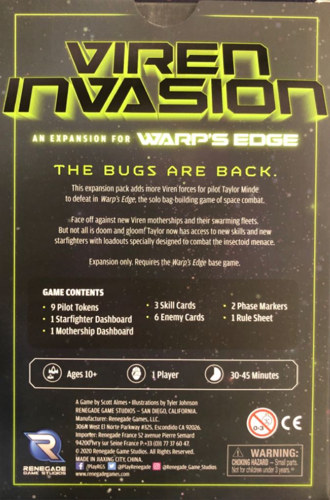 Warp’s Edge: Viren Invasion  board game collectible [Barcode 810011720732] - Main Image 2