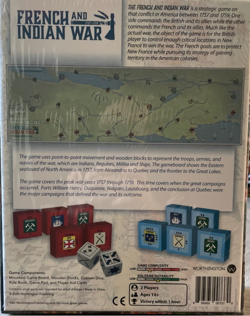 French And Indian War, The  (1-2) board game collectible [Barcode 856565007370] - Main Image 2