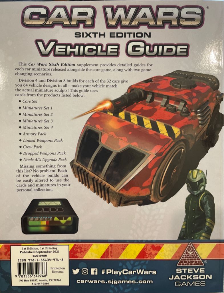 Car Wars: Sixth Edition: Vehicle Guide  board game collectible [Barcode 9781556349768] - Main Image 2