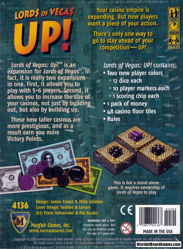 Lords of Vegas: UP!  (2-6) board game collectible [Barcode 029877041367] - Main Image 2