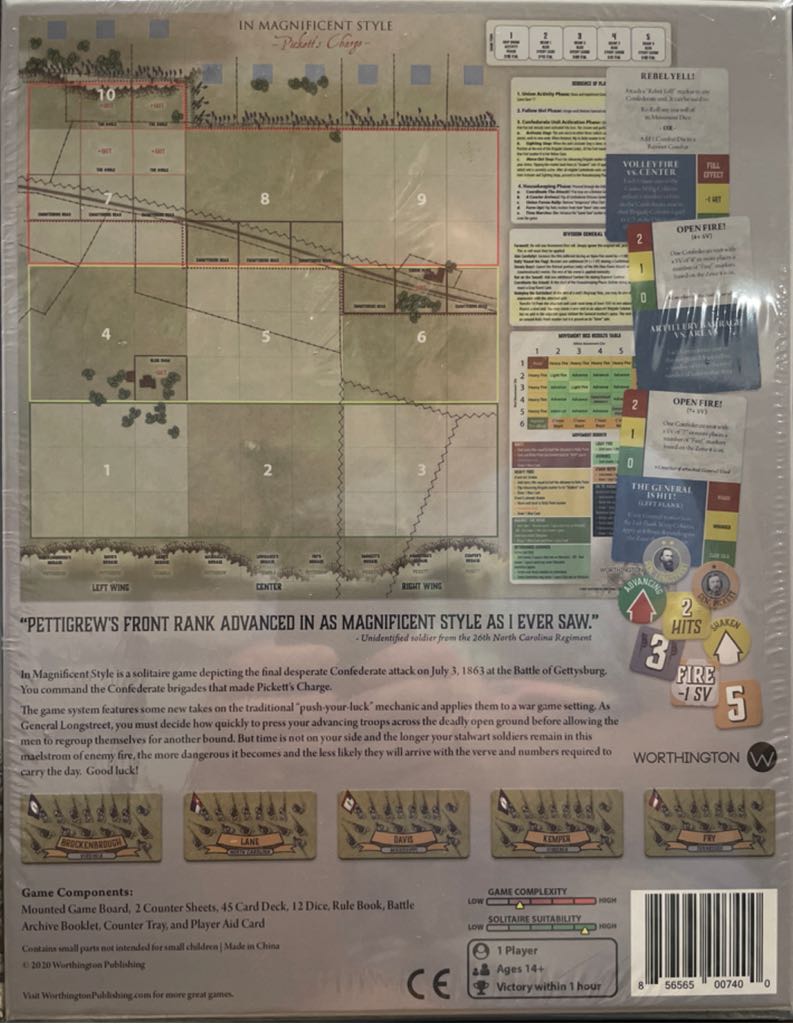 In Magnificent Style: Pickett’s Charge  (1) board game collectible [Barcode 856565007400] - Main Image 2