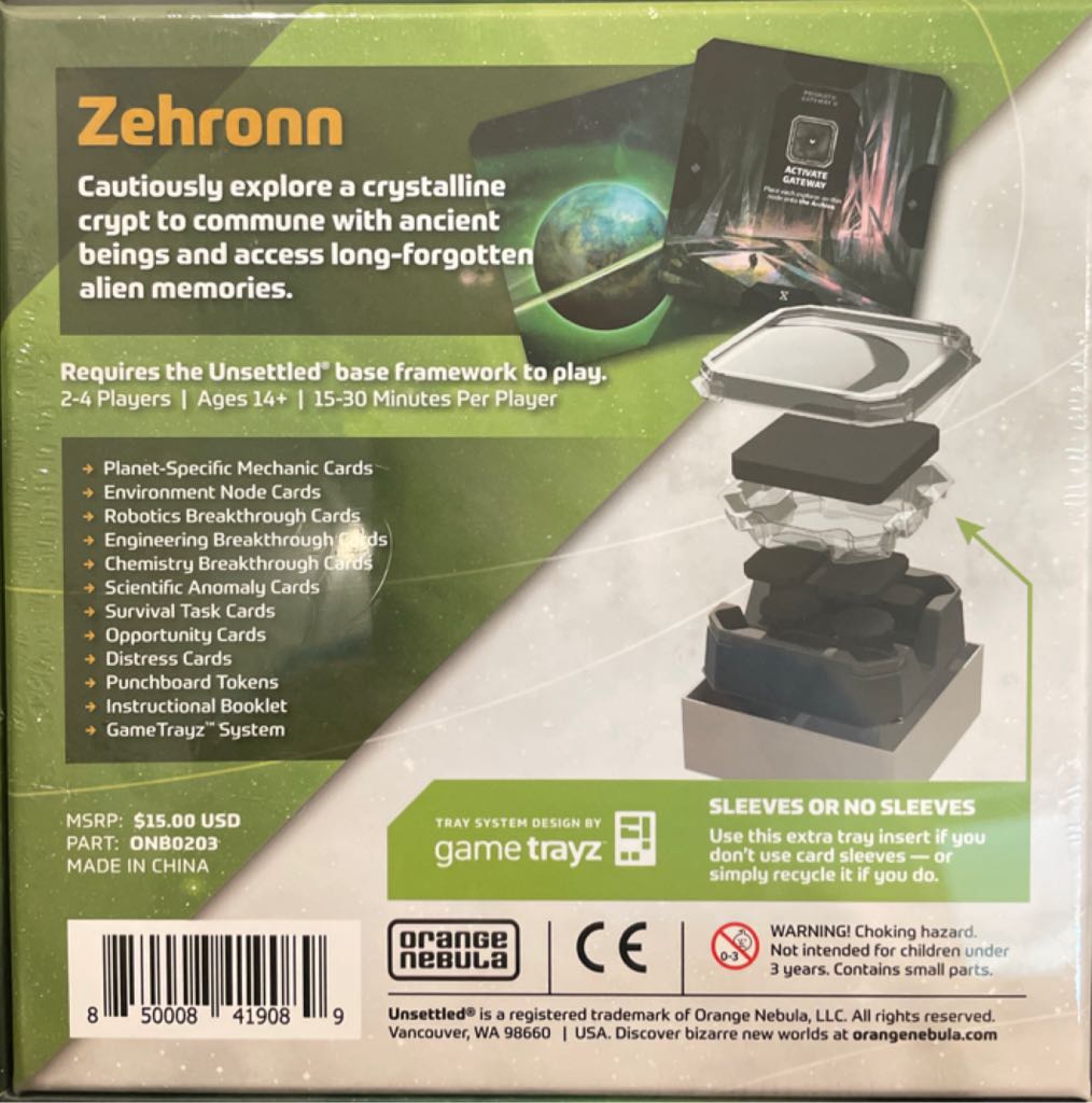 Unsettled: 003 Zehronn  (2 3 4) board game collectible [Barcode 850008419089] - Main Image 2