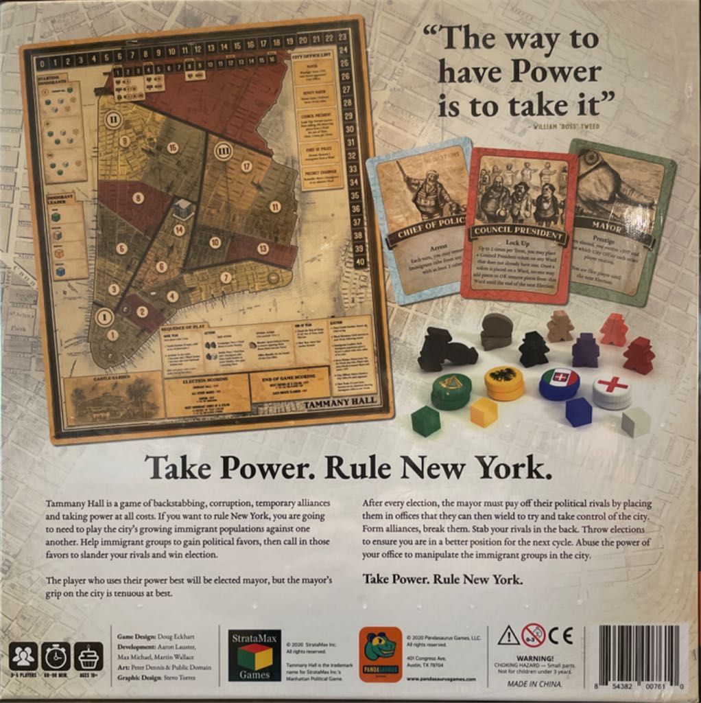 Tammany Hall  (3-5) board game collectible [Barcode 854382007610] - Main Image 2