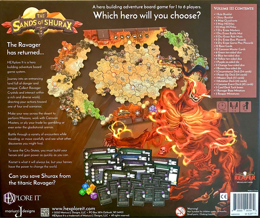 HEXplore It: The Sands of Shurax  (1-6) board game collectible [Barcode 850000047082] - Main Image 2