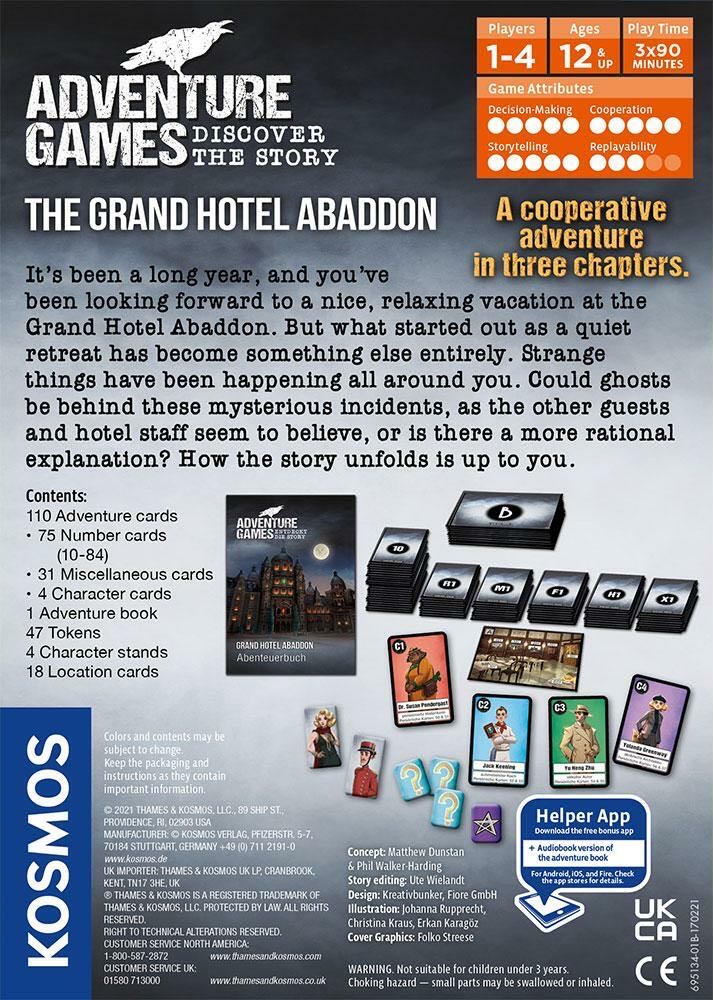 Adventure Games: The Grand Hotel Abaddon  (1-4) board game collectible [Barcode 814743015074] - Main Image 2