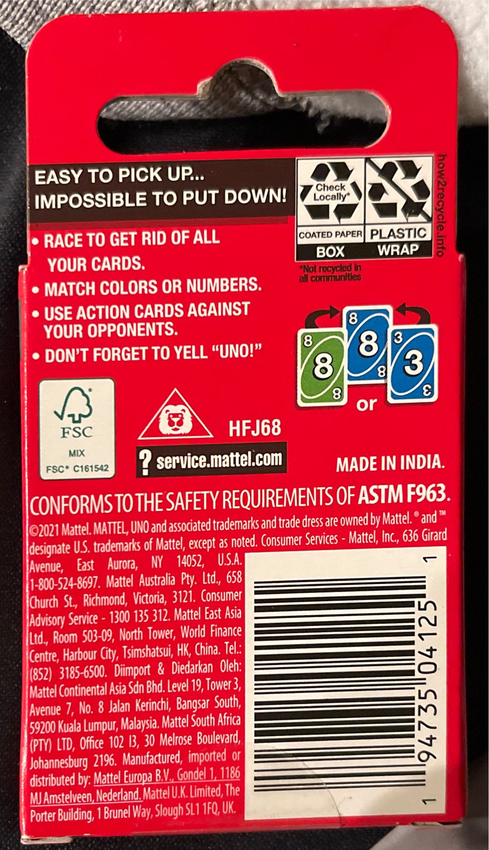 Uno Go  board game collectible - Main Image 2