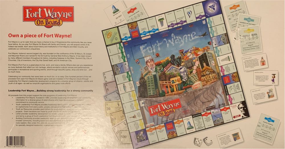 Fort Wayne On Board: Monopoly  (2-6) board game collectible [Barcode 896756000520] - Main Image 2