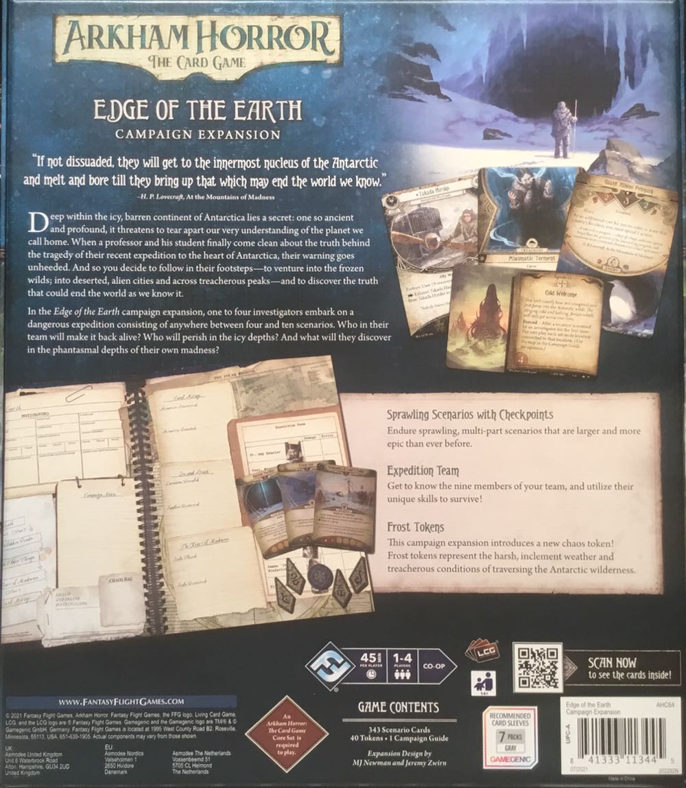 Arkham Horror LCG: Edge Of The Earth Campaign Expansion  (1-4) board game collectible [Barcode 841333113445] - Main Image 2