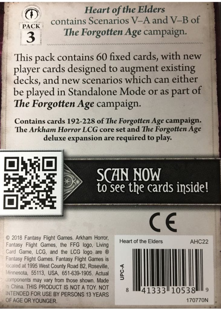 Arkham Horror: The Card Game - Heart of the Elders  board game collectible [Barcode 841333105389] - Main Image 2