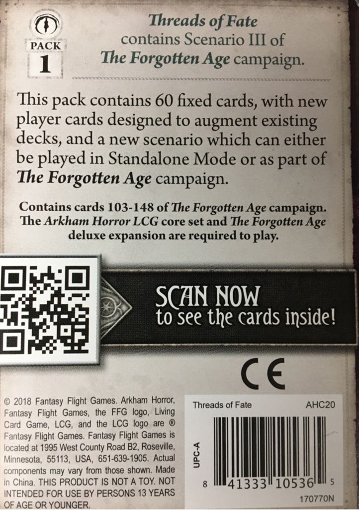 Arkham Horror: The Card Game - Threads of Fate  board game collectible [Barcode 841333105365] - Main Image 2