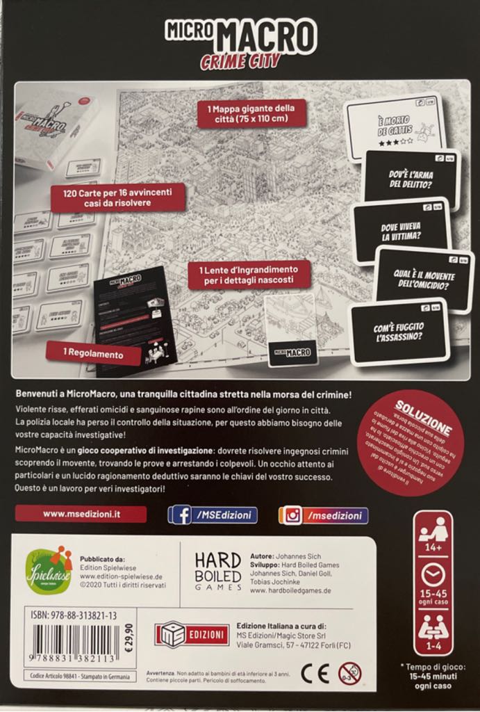 MICROMACRO : Crime City  board game collectible [Barcode 9788831382113] - Main Image 2