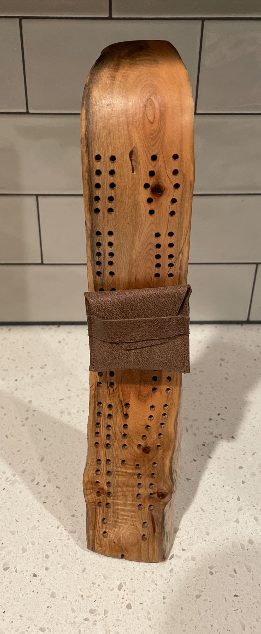 Artist Made Split Drift Wood Cribbage Board  (2 Players Twice Around) board game collectible - Main Image 4