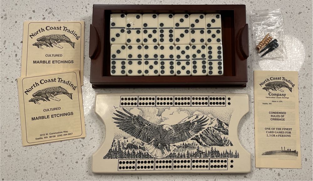 North Coast Trading Cribbage Board With Domino Storage  (2 Twice Around) board game collectible - Main Image 2