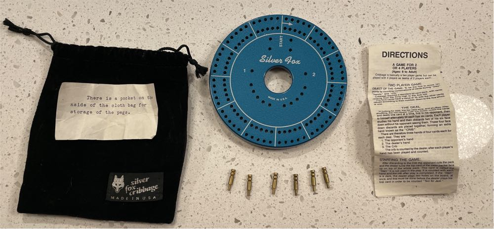 Silver Fox Cribbage Board  (2 Twice Around) board game collectible - Main Image 2