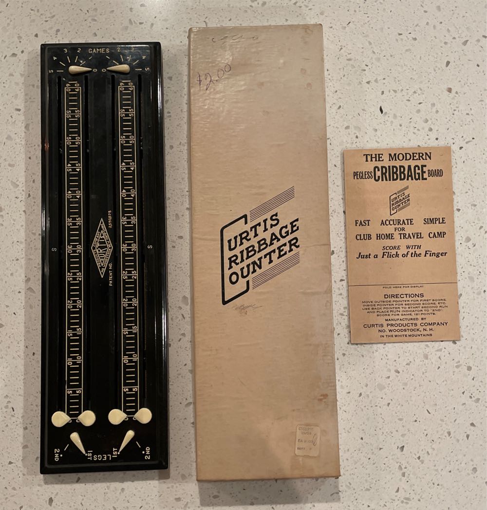 Curtis Cribbage Counter Black  (2) board game collectible - Main Image 2