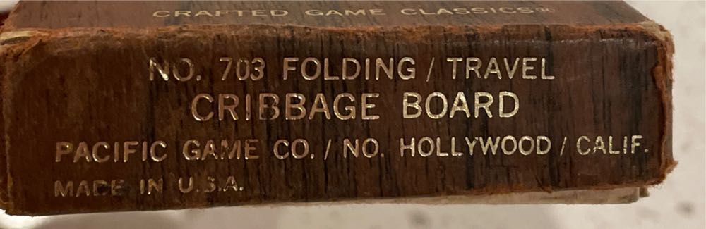 Pacific Game Co No 703 Folding Cribbage Board  (2 Twice Around) board game collectible - Main Image 4