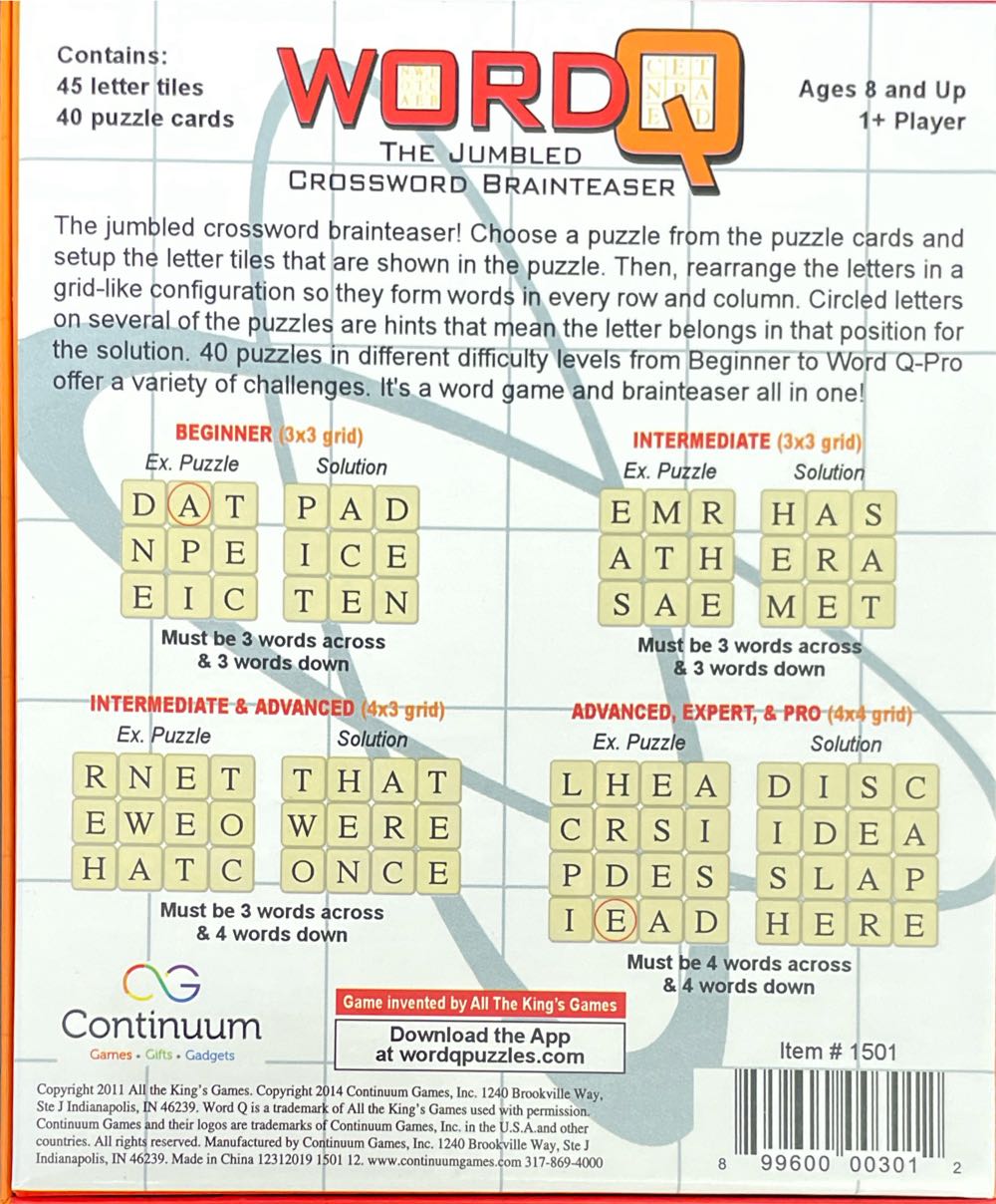 Wordq Game  (1+) board game collectible [Barcode 899600003012] - Main Image 2