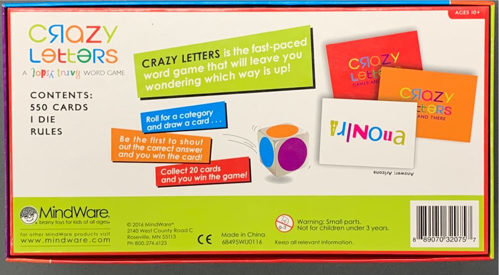 Crazy Letters Family Word Game  board game collectible [Barcode 889070320757] - Main Image 2