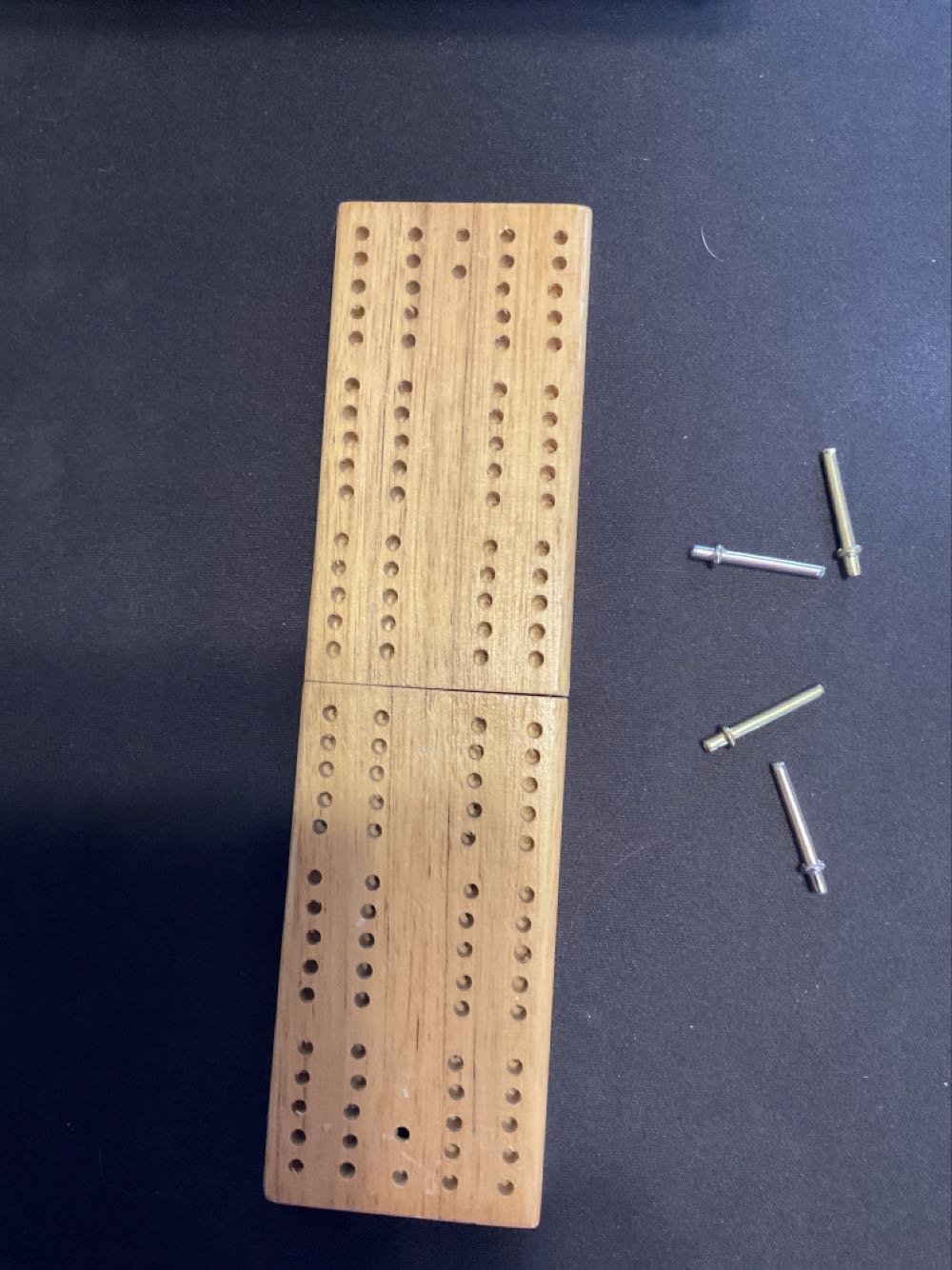 We Games Mini Travel Cribbage Set Wood 2 Track Board W Swivel Top & Storage For Cards & Metal Pegs  (2 Players Twice Around) board game collectible [Barcode 658956133527] - Main Image 2