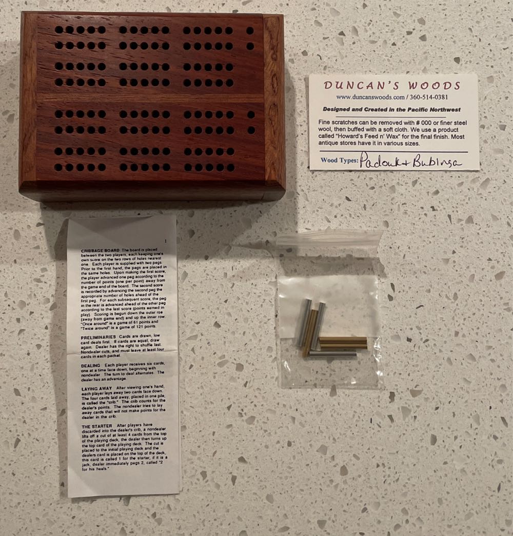 Duncan’s Woods Cribbage Board  (2 Players Twice Around) board game collectible - Main Image 3