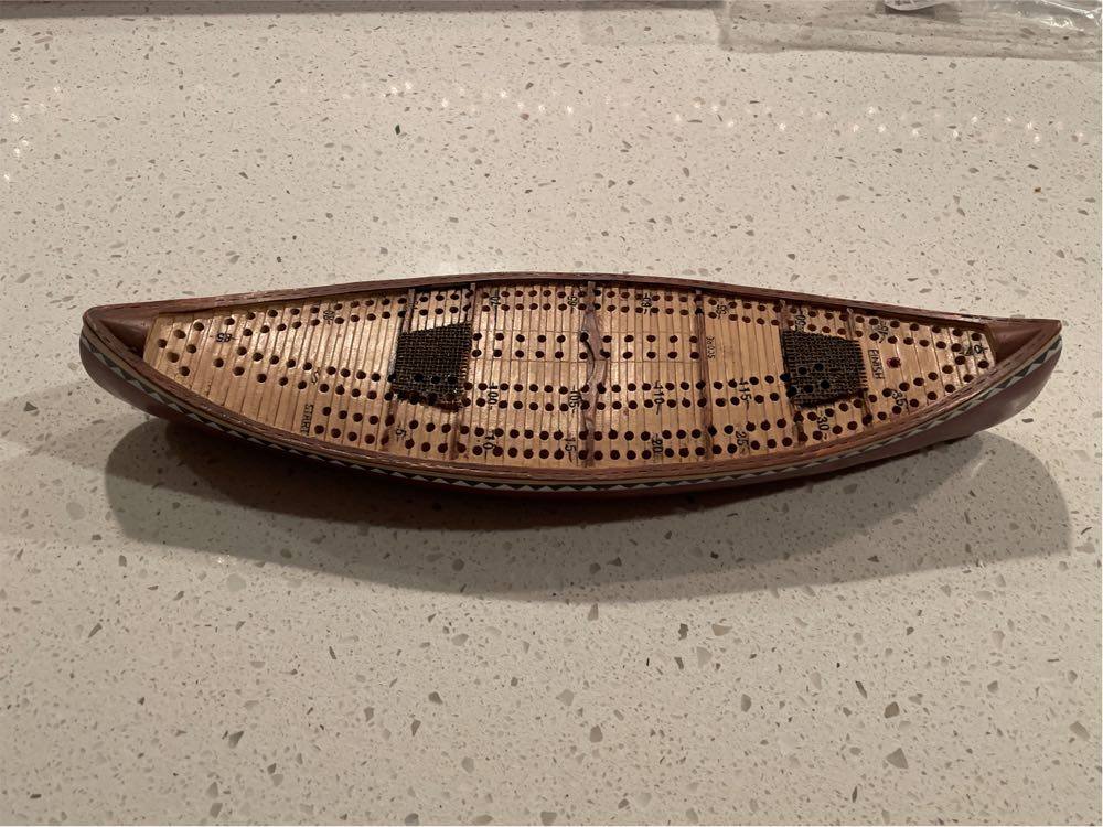 Outside Inside Canoe Cribbage Board  (2 Once Around) board game collectible [Barcode 090497998836] - Main Image 2