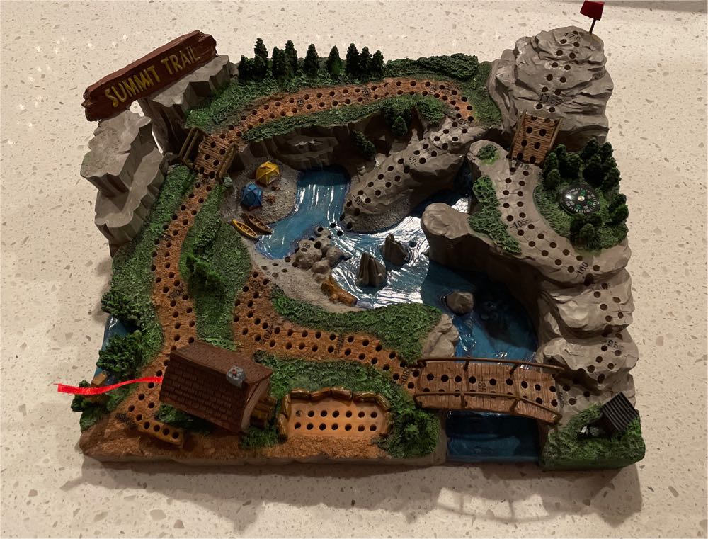 Outside Inside Hand Painted Summit Trail Cribbage Board  (2 Once Around) board game collectible [Barcode 090497998805] - Main Image 2