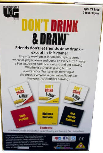 Drink & Draw University Don’t Drink And Draw Party Drinking 21 2 To 8 Players Brand New Sealed Age 21  board game collectible [Barcode 794764013832] - Main Image 2