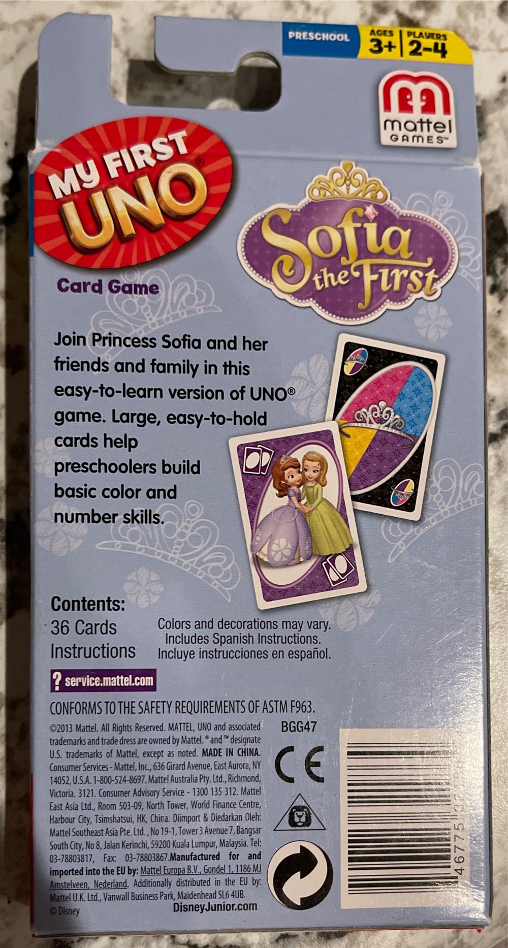 Sofia The First Uno Junior  board game collectible - Main Image 2