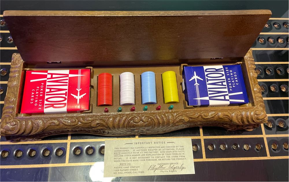 Pacific Game Co No 755 Cribbage Box  (2 Once Around) board game collectible - Main Image 2