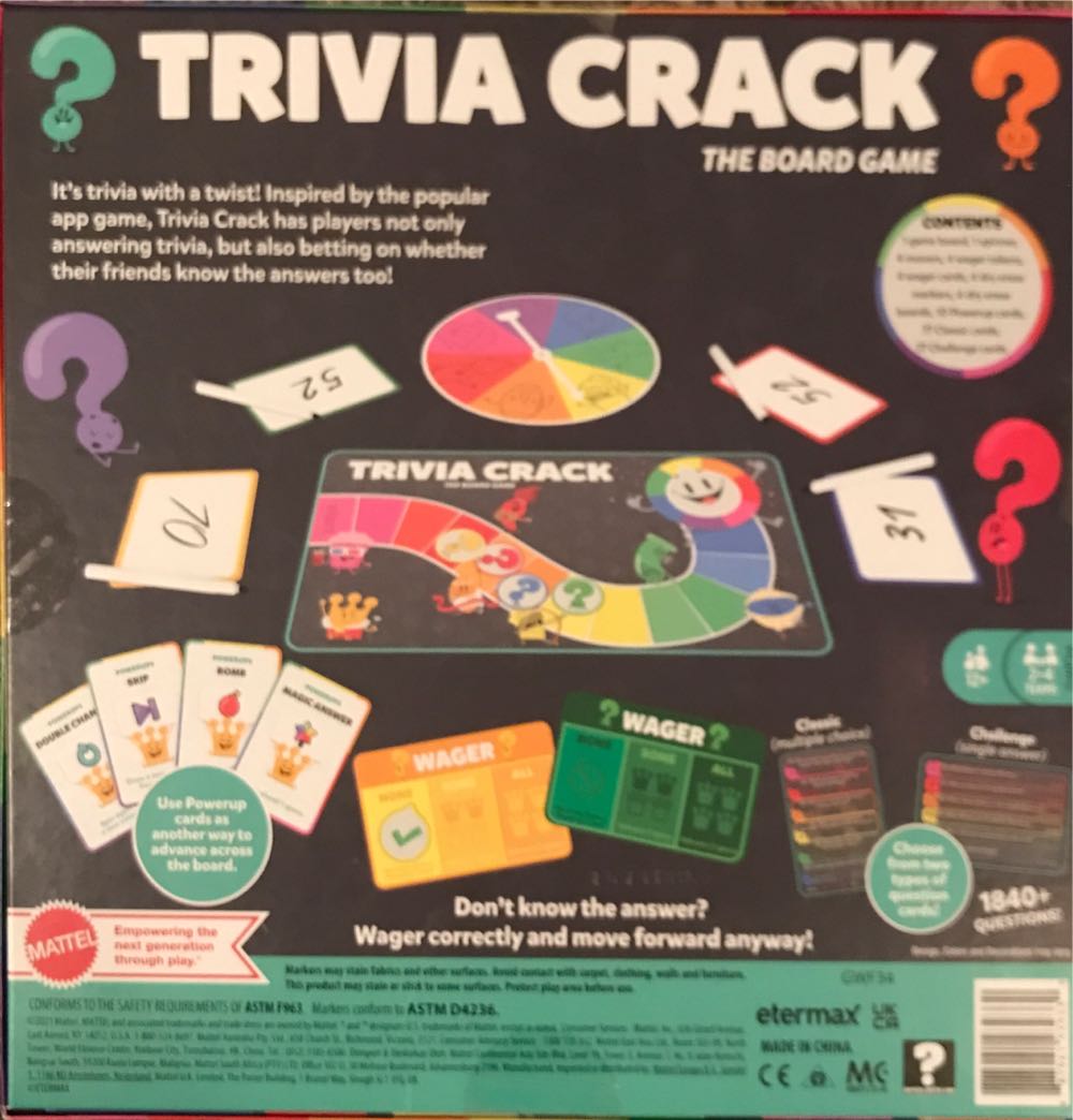 Trivia Crack The Board Game  (2-4 Teams) board game collectible [Barcode 887961939330] - Main Image 3