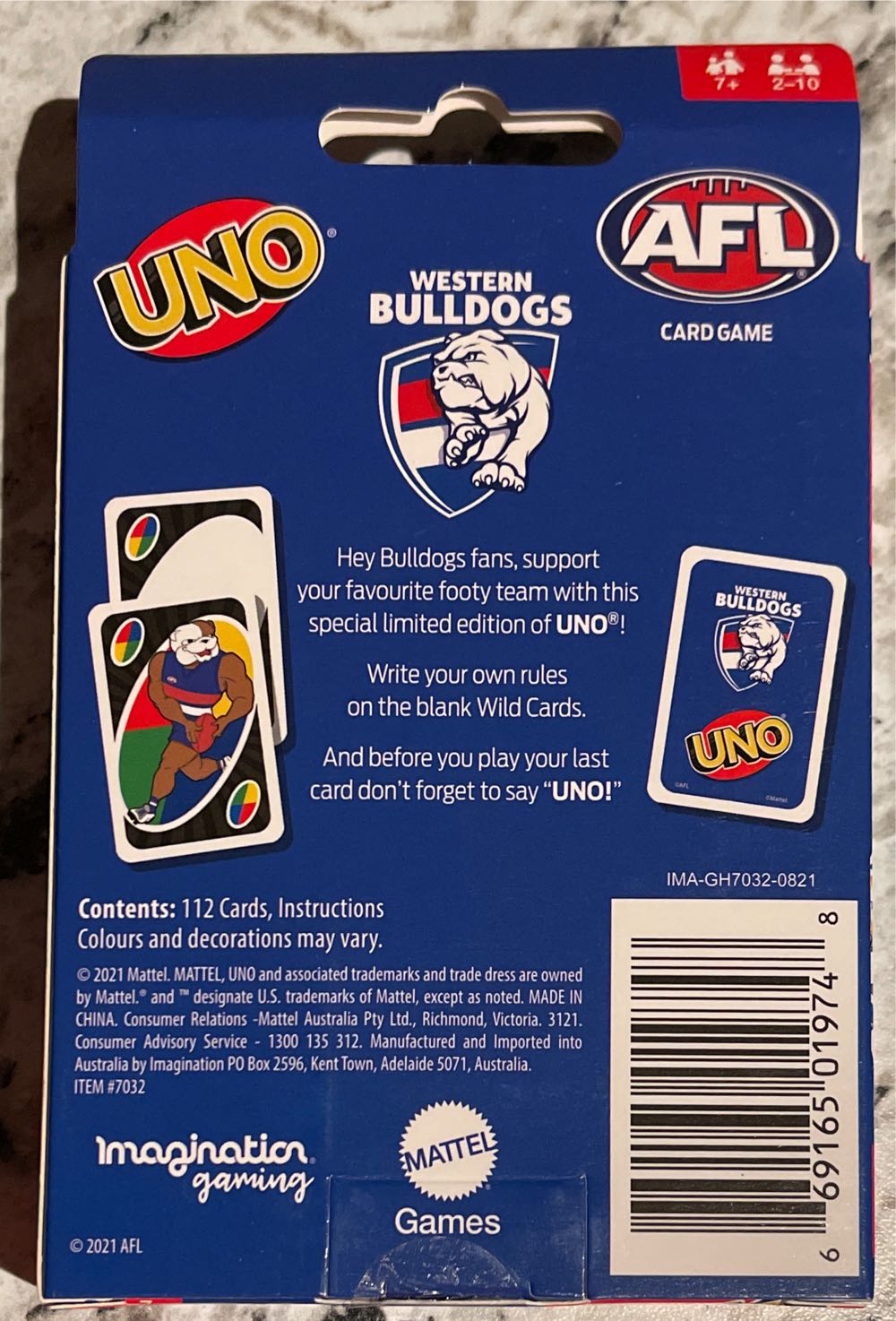 Bulldogs AFL Uno  board game collectible - Main Image 2