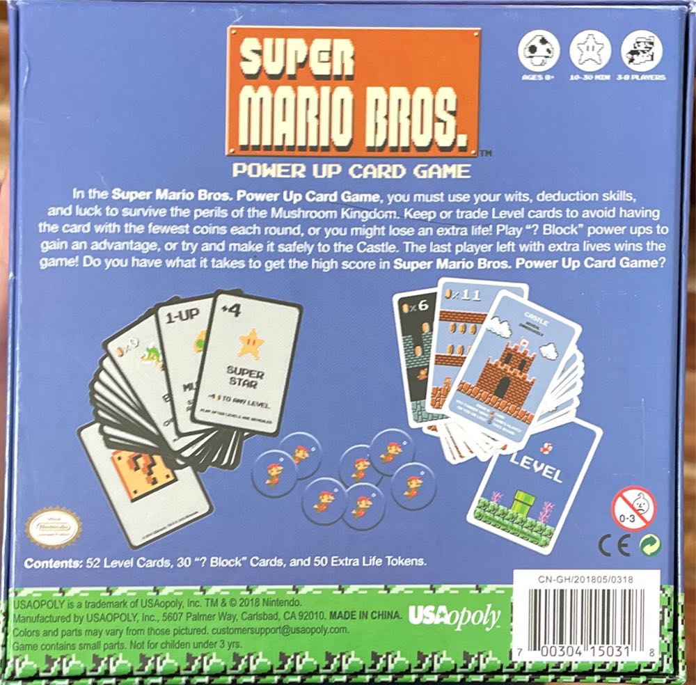 Super Mario Bros Power Up Card Game  (3-8) board game collectible [Barcode 700304150318] - Main Image 2