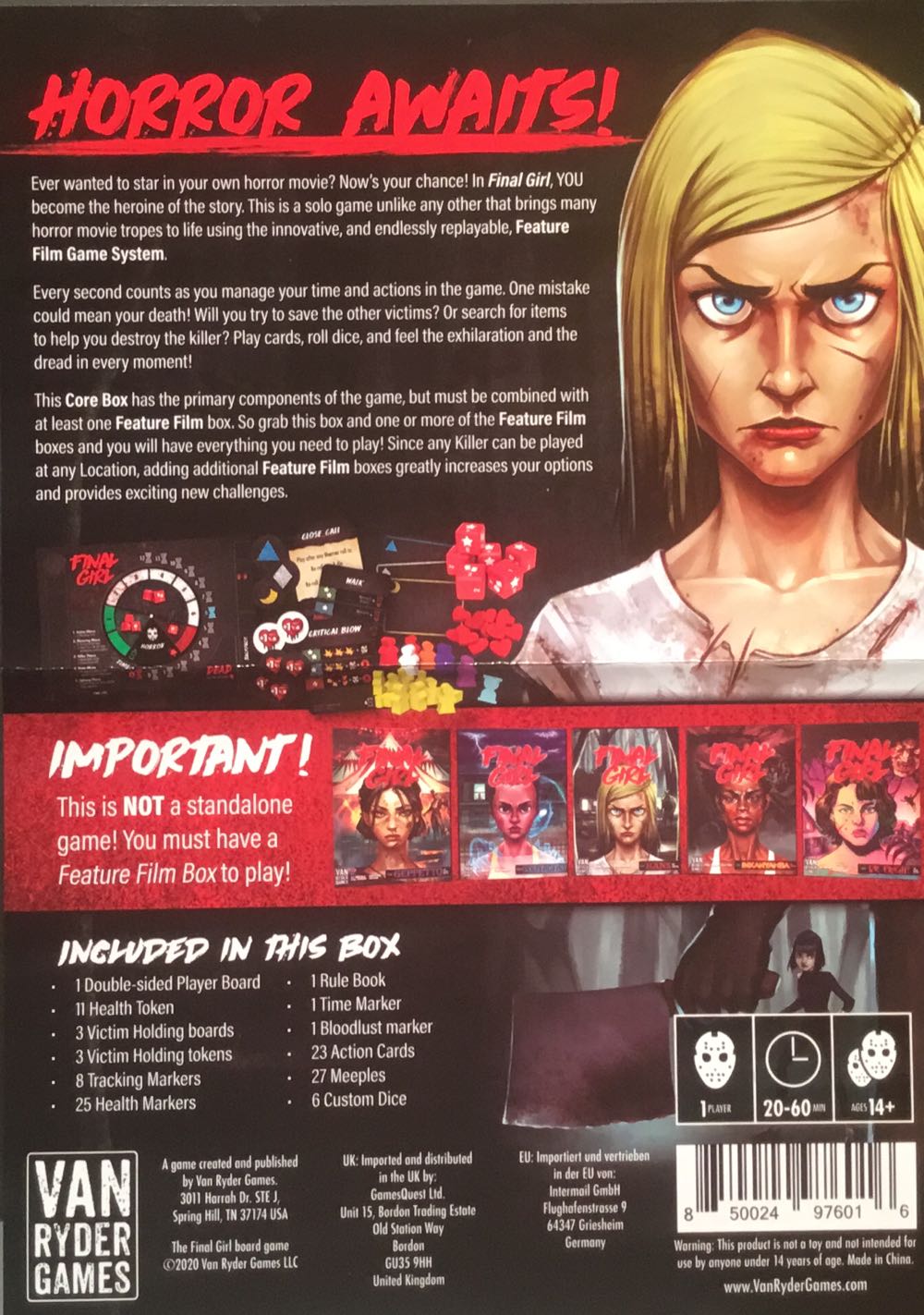 Final Girl Core Box (For S1 Or S2)  (1) board game collectible [Barcode 850024976016] - Main Image 2