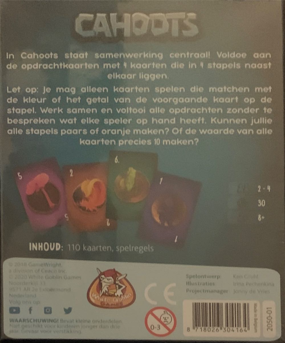 Cahoots  (2-4) board game collectible [Barcode 8718026304164] - Main Image 2