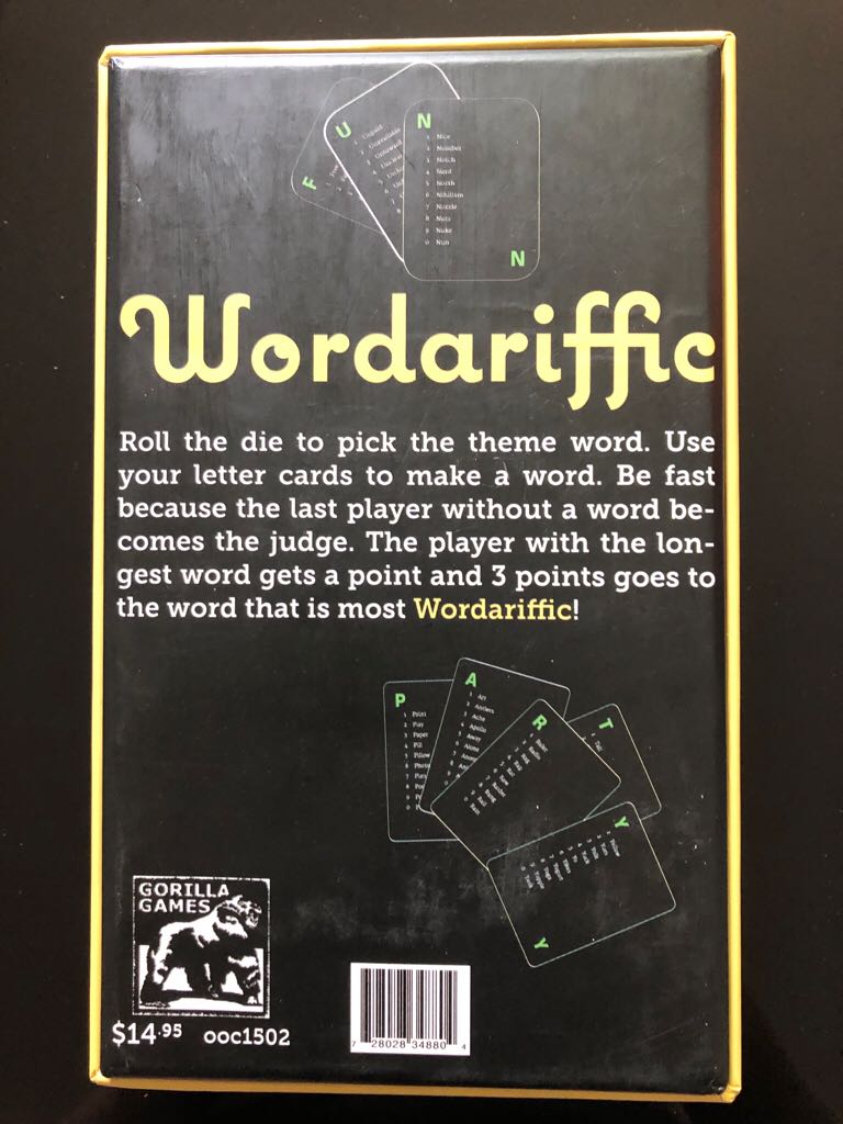 Wordariffic  (3-9) board game collectible [Barcode 728028348804] - Main Image 2