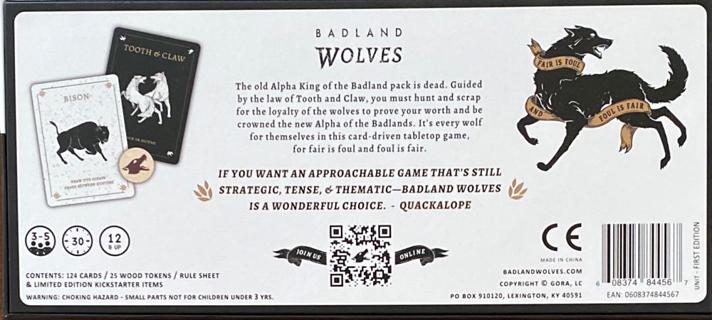 Badland Wolves  (3-5) board game collectible [Barcode 608374844567] - Main Image 2