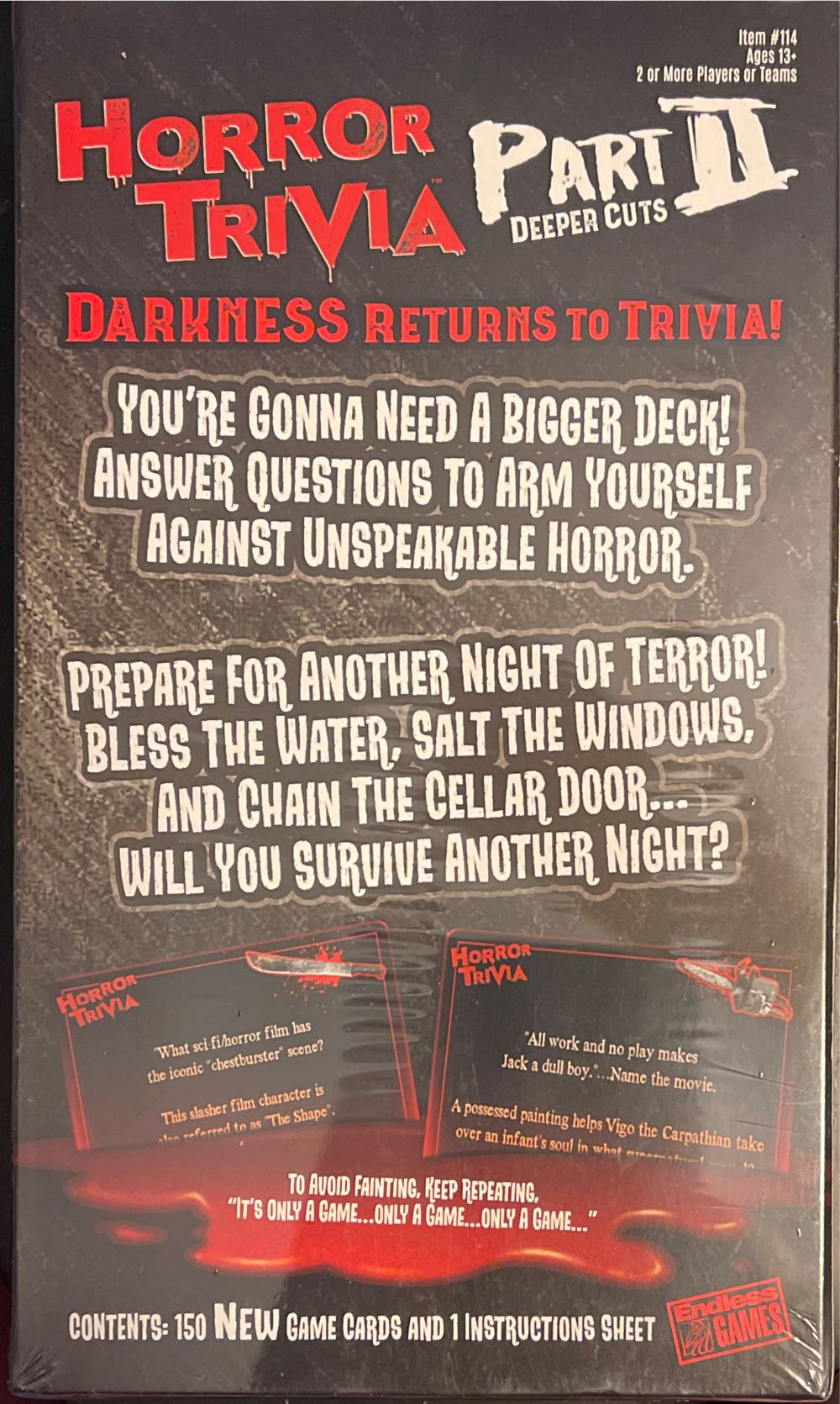 Horror Trivia Part Two  (2+) board game collectible [Barcode 632468001147] - Main Image 2