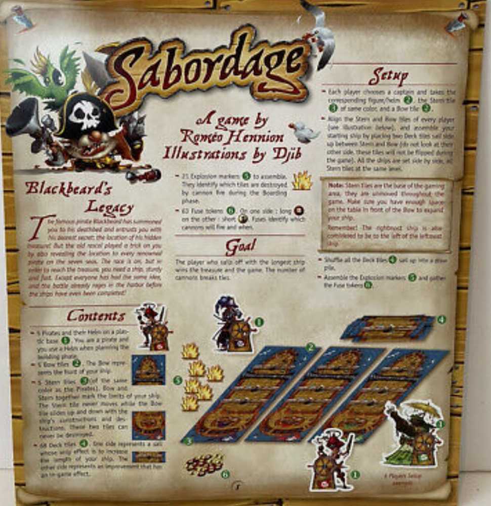 Sabordage  (2-5) board game collectible [Barcode 850505008007] - Main Image 2