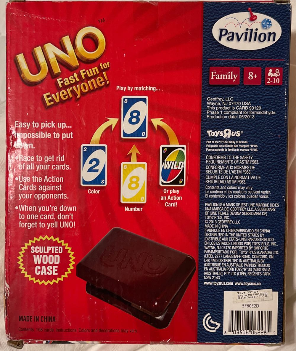 Toysrus Wood Box Uno  board game collectible - Main Image 2