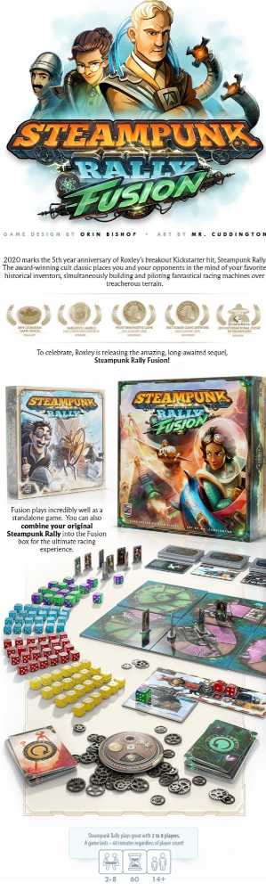 Steampunk Rally Fusion - KS: Atomic Deluxe Pledge  (2-8) board game collectible - Main Image 3