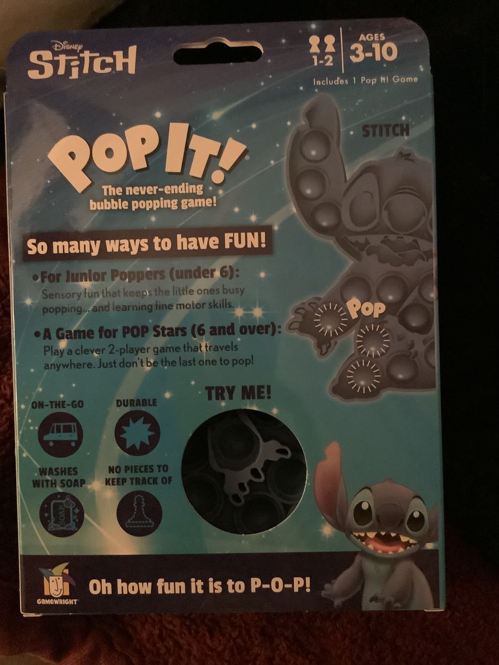 Ceaco Pop It! Disney Stitch  (2) board game collectible [Barcode 759751019068] - Main Image 2