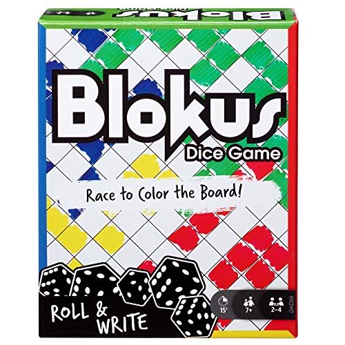 Blokus Roll & Write Family Dice Game With 4 Dice 4 Dry Erase Boards And 4 Markers Makes A Great Gift For 7 Year Olds And Up  (2-4) board game collectible [Barcode 887961824391] - Main Image 1