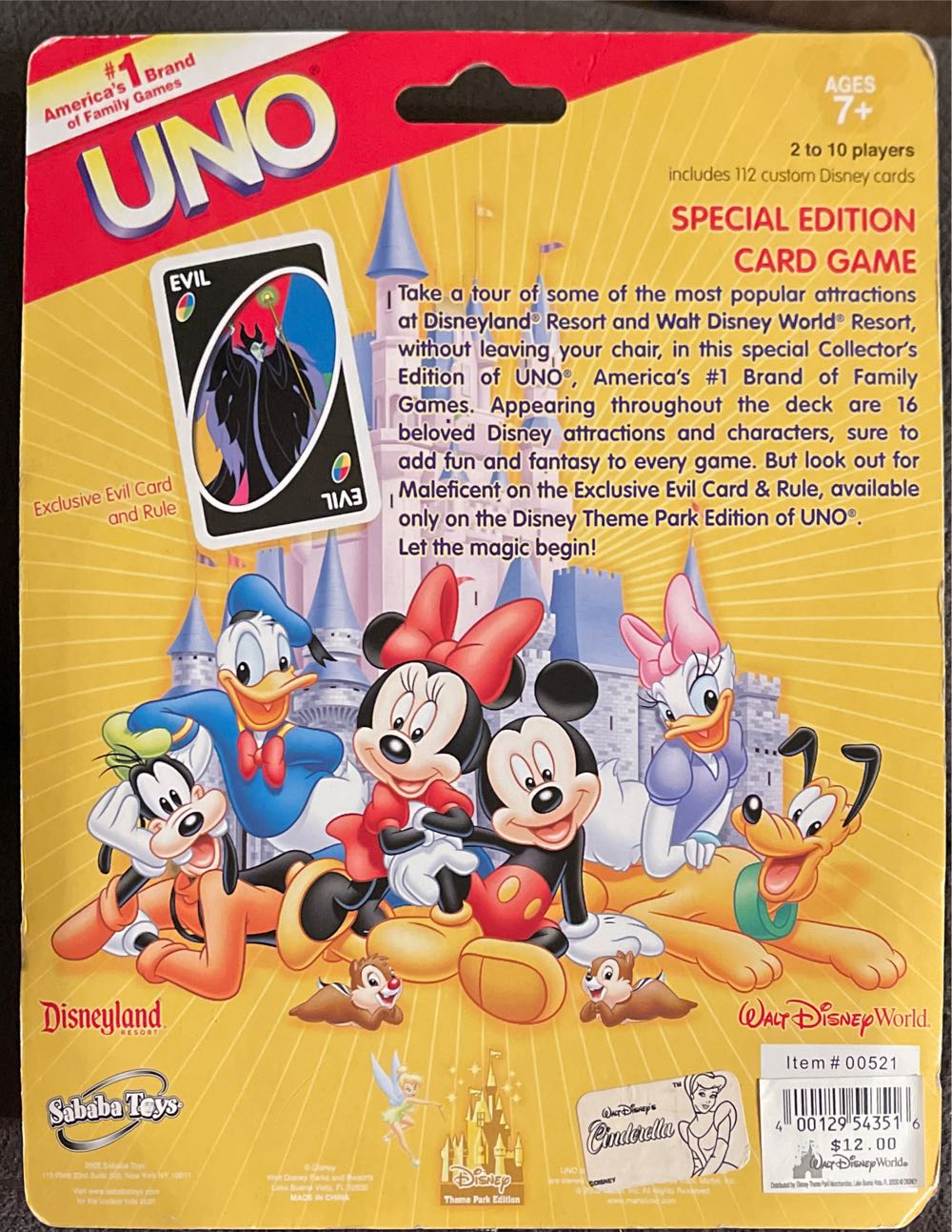 Disneyland Uno Tin  board game collectible - Main Image 2
