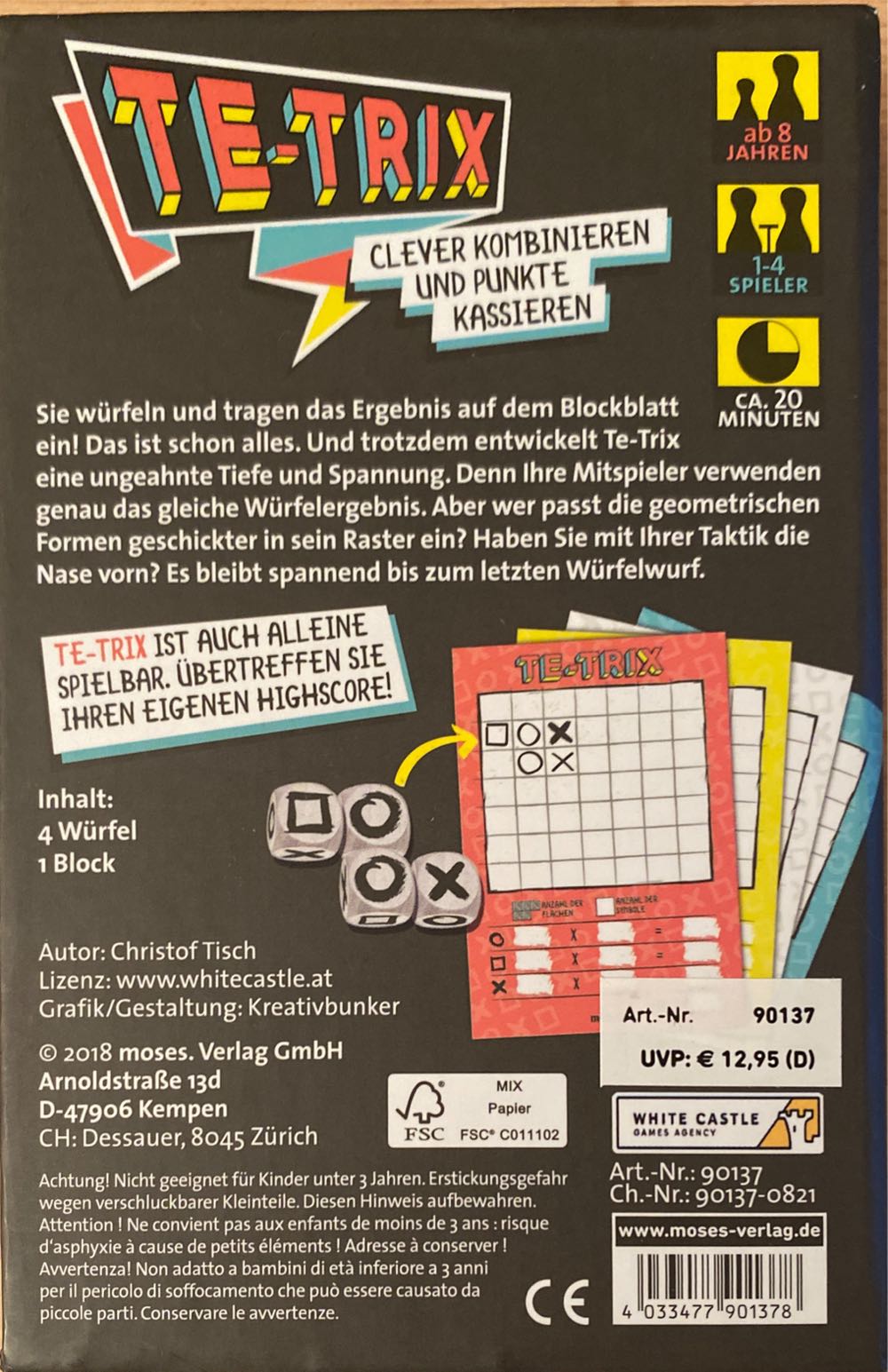 Te-trix  (1-4) board game collectible [Barcode 4033477901378] - Main Image 2