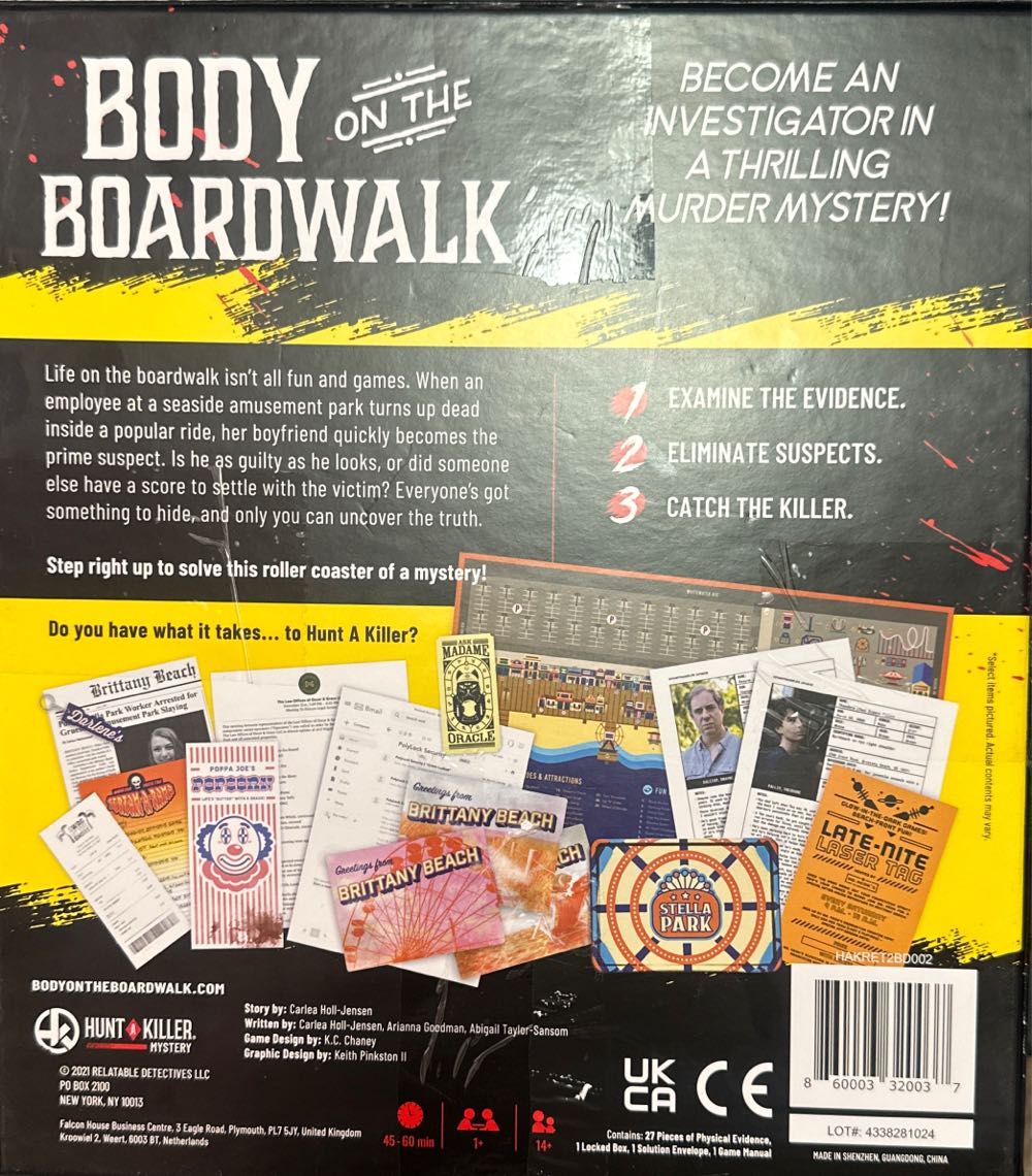 Hunt A Killer: Body On The Boardwalk  (1+) board game collectible [Barcode 860003320037] - Main Image 3