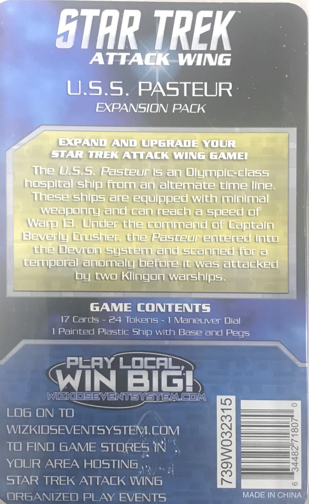 Star Trek Attack Wing U.S.S. Pasteur  board game collectible [Barcode 634482718070] - Main Image 2