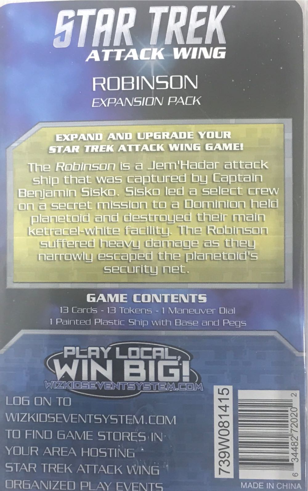 Star Trek Attack Wing Robinson  board game collectible [Barcode 634482720202] - Main Image 2