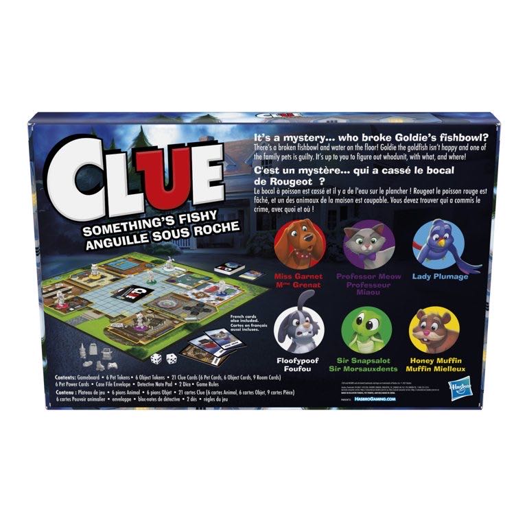 Clue Special: CLUE® SOMETHING’S FISHY Pet Edition  (2-6) board game collectible [Barcode 630509947126] - Main Image 4