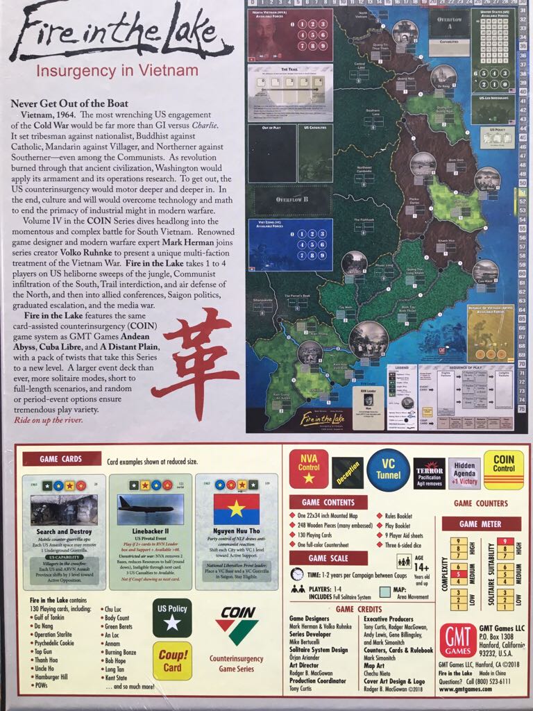Fire in the Lake - Insurgency in Vietnam 2nd Edition  (1-4) board game collectible [Barcode 817054010707] - Main Image 2